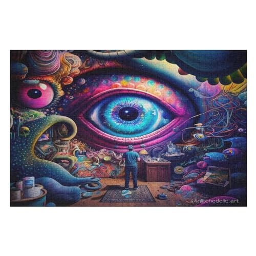 große Augen Holzpuzzle 1000 Teile,Puzzles Für Erwachsene, Impossible Puzzle, Geschicklichkeitsspiel Für Die Ganze Familie,Home Dekoration Puzzle, Puzzle Kinder Legespiel （75×50cm） von AAPZY