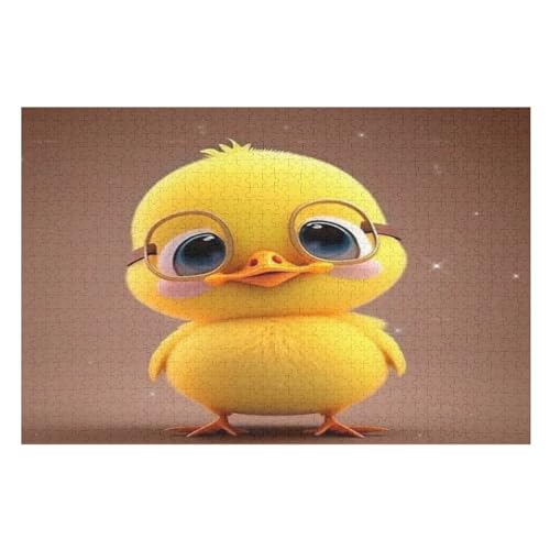 kleine gelbe Ente-Puzzlespiel Aus Holz, 1000 Puzzleteile, Kreatives Puzzle Für Teenager Und Erwachsene, Kreatives Spielzeug, Puzzles, （75×50cm） von AAPZY