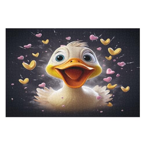 süße Ente – Puzzle 1000 Teile, Holzpuzzle, Herausforderndes Geschicklichkeitsspiel Für Die Ganze Familie, Kinder Erwachsenenpuzzle Ab 12 Jahren （75×50cm） von AAPZY