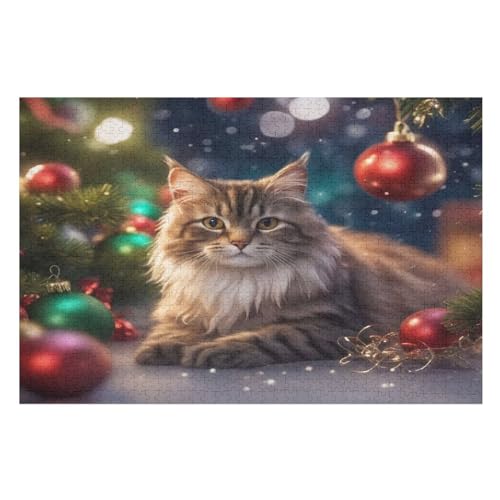 süße Katze Puzzles 1000 Teile Erwachsener Kniffel Spaß Für Die Ganze Familie - 1000 Puzzleteilige Motive, Holzpuzzle Kinder Erwachsene, Impossible Puzzle Schwer （75×50cm） von AAPZY