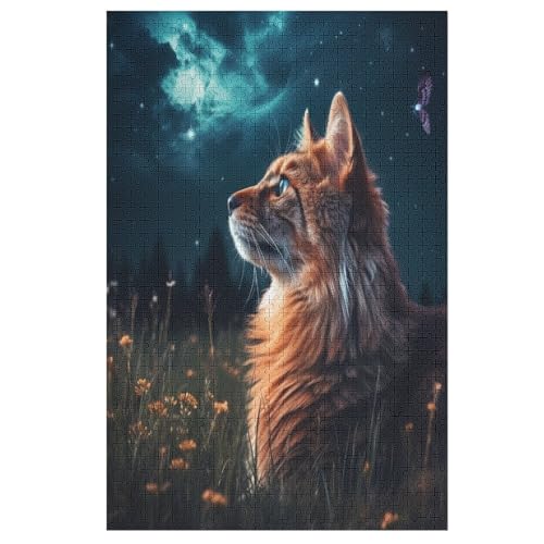 süße Katze Puzzles 1000 Teile Erwachsener Kniffel Spaß Für Die Ganze Familie - 1000 Puzzleteilige Motive, Holzpuzzle Kinder Erwachsene, Impossible Puzzle Schwer （78×53cm） von AAPZY