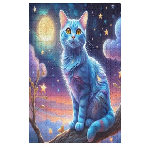 süße Katze Puzzles 1000 Teile Erwachsener Kniffel Spaß Für Die Ganze Familie - 1000 Puzzleteilige Motive, Holzpuzzle Kinder Erwachsene, Impossible Puzzle Schwer （78×53cm） von AAPZY