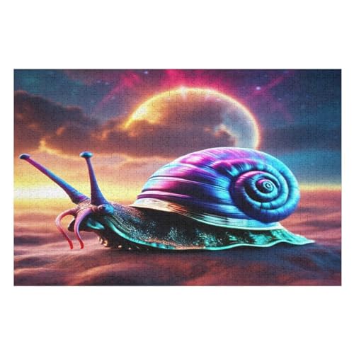 süße Schnecke Holzpuzzle Erwachsene - 1000 Teiliges Jigsaw Knobelspiel - Puzzle Für Erwachsene & Kinder - Outdoor & Reisespielzeug - Geduldspiel （75×50cm） von AAPZY