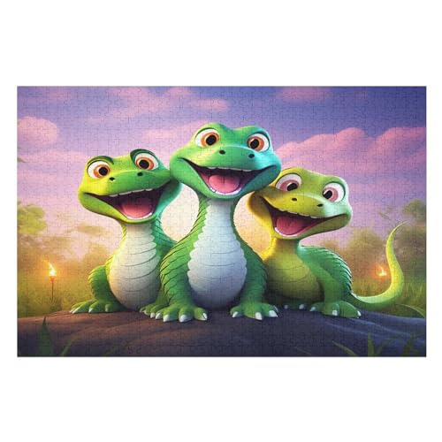 süßer Dinosaurier Puzzles 1000 Teile Erwachsener Kniffel Spaß Für Die Ganze Familie - 1000 Puzzleteilige Motive, Holzpuzzle Kinder Erwachsene, Impossible Puzzle Schwer （75×50cm） von AAPZY