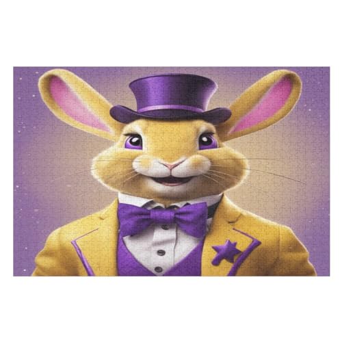 süßer Hase Puzzles 1000 Teile Erwachsener Kniffel Spaß Für Die Ganze Familie - 1000 Puzzleteilige Motive, Holzpuzzle Kinder Erwachsene, Impossible Puzzle Schwer （75×50cm） von AAPZY