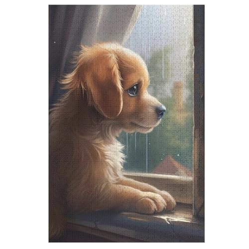 süßer Hund Holzpuzzle 1000 Stück Puzzles Für Erwachsene Teenager Stress Abbauen Familien-Puzzlespiel Poster 1000-teiliges Puzzle Kinder Lernspiel Spielzeug Geschenk （78×53cm） von AAPZY