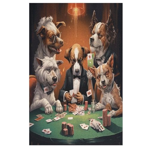 süßer Hund -Puzzle, 1000 Teile,Holzpuzzle Für Erwachsene Kinder, Lustiges Spielzeug, Denkspiel, Spielzeug, Bildungsspiel, Herausforderung, Pädagogisch, （78×53cm） von AAPZY