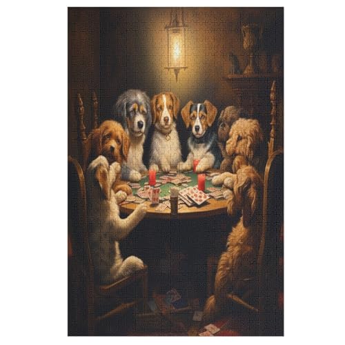 süßer Hund – Puzzle 1000 Teile, Holzpuzzle, Herausforderndes Geschicklichkeitsspiel Für Die Ganze Familie, Kinder Erwachsenenpuzzle Ab 12 Jahren （78×53cm） von AAPZY