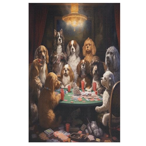 süßer Hund Puzzle Für Erwachsene,1000-teiliges Puzzle,Puzzle Für Erwachsene Und Kinder,Holzpuzzle,Lernspielzeug, （78×53cm） von AAPZY