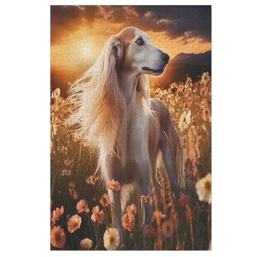 süßer Hund Puzzle Für Erwachsene 1000 Teile Premium 100% Recyceltes Brett Zum Lernen, Lernspielzeug, Familienspiele Kinder Holzpuzzle （78×53cm） von AAPZY