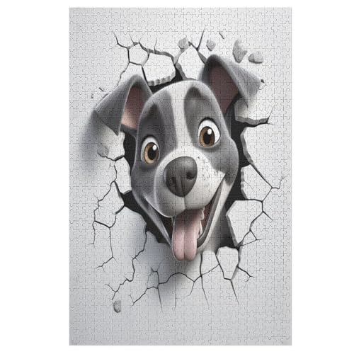 süßer Hund Puzzles 1000 Teile Erwachsener Kniffel Spaß Für Die Ganze Familie - 1000 Puzzleteilige Motive, Holzpuzzle Kinder Erwachsene, Impossible Puzzle Schwer （78×53cm） von AAPZY