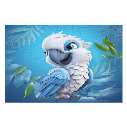 süßer Papagei Holzpuzzle 1000 Teile,Puzzles Für Erwachsene, Impossible Puzzle, Geschicklichkeitsspiel Für Die Ganze Familie,Home Dekoration Puzzle, Puzzle Kinder Legespiel （75×50cm） von AAPZY