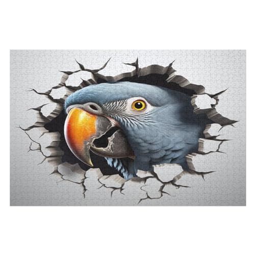 süßer Papagei Puzzle Für Erwachsene,1000-teiliges Puzzle,Puzzle Für Erwachsene Und Kinder,Holzpuzzle,Lernspielzeug, （75×50cm） von AAPZY