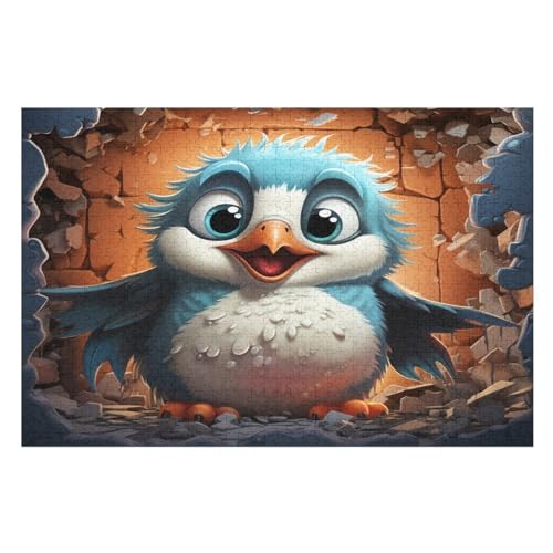 süßer Pinguin Holzpuzzle 1000 Teile Klassische Puzzles Erwachsene Kinder Puzzle DIY Kit Holzspielzeug Einzigartiges Geschenk Moderne Wohnkultur （75×50cm） von AAPZY
