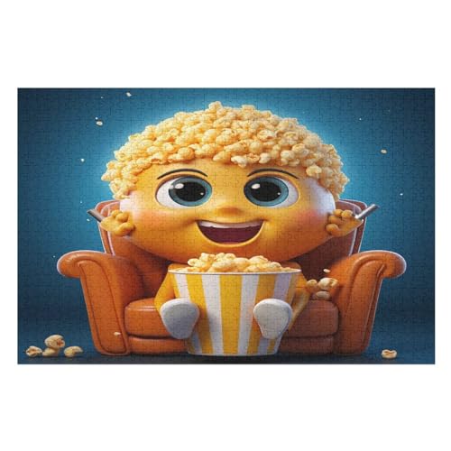 süßes Popcorn-Puzzle Für Erwachsene, 1000 Teile, Holzpuzzle, Kinderpuzzle, Dekompressionsspiel, Spielzeugpuzzle （75×50cm） von AAPZY