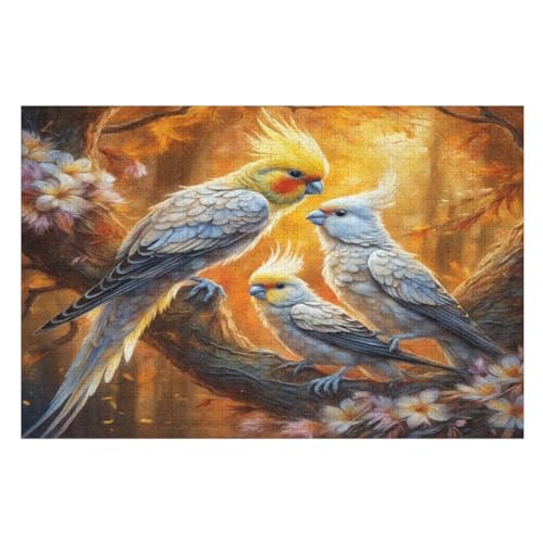 weißer Papagei Puzzles 1000 Teile Erwachsener Kniffel Spaß Für Die Ganze Familie - 1000 Puzzleteilige Motive, Holzpuzzle Kinder Erwachsene, Impossible Puzzle Schwer （75×50cm） von AAPZY