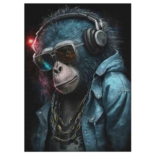 AFFE DJ Holzpuzzle 300 Teile, Knobelspiele Für Erwachsene, Teenager, Puzzles Unmögliche - Kinder Puzzle Zimmer Deko 42×30cm von AASWDDS