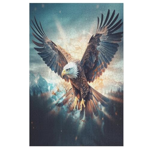 Adler Puzzles 1000 Teile Erwachsener Kniffel Spaß Für Die Ganze Familie, Holzpuzzle Kinder Erwachsene, Impossible Puzzle Schwer 78×53cm von AASWDDS
