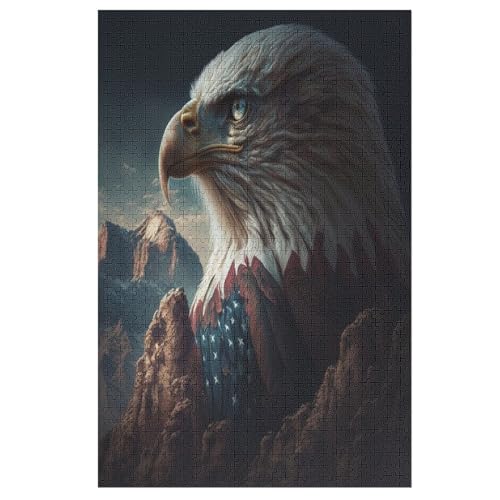American Adler Usa Art Puzzles 1000 Teile Erwachsener Kniffel Spaß Für Die Ganze Familie, Holzpuzzle Kinder Erwachsene, Impossible Puzzle Schwer 78×53cm von AASWDDS