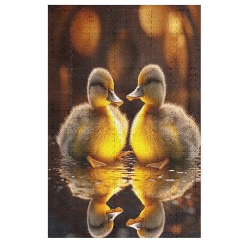 Animal Ente Holzpuzzle 1000 Teile, Knobelspiele Für Erwachsene, Teenager, Puzzles Unmögliche - Kinder Puzzle Zimmer Deko 78×53cm von AASWDDS