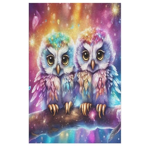 Animal Eule -Puzzle, 1000 Teile,Holzpuzzle Für Erwachsene Kinder, Lustiges Spielzeug, Denkspiel, Bildungsspiel, 78×53cm von AASWDDS