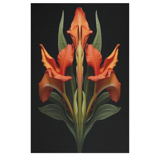 Blume Puzzle Für Erwachsene 1000 Teile Premium Recyceltes Brett Zum Lernen, Lernspielzeug, Familienspiele Kinder Holzpuzzle 78×53cm von AASWDDS