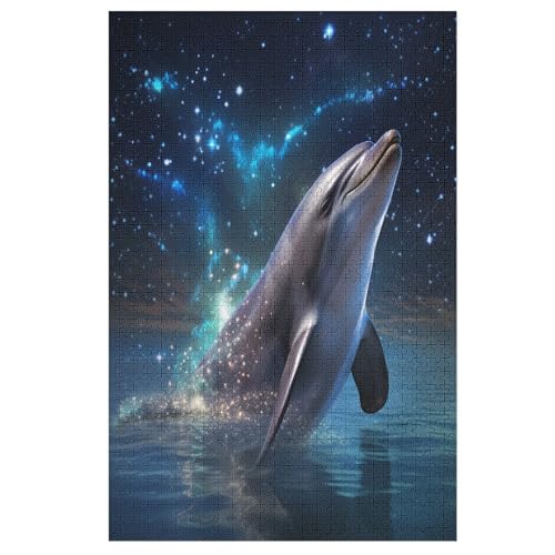 Delphin-Puzzlespiel Aus Holz, 1000 Puzzleteile, Puzzle Für Teenager Und Erwachsene, Kreatives Spielzeug, Puzzles, 78×53cm von AASWDDS