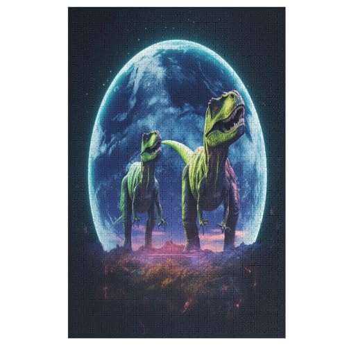 Dinosaurier-Puzzlespiel Aus Holz, 1000 Puzzleteile, Puzzle Für Teenager Und Erwachsene, Kreatives Spielzeug, Puzzles, 78×53cm von AASWDDS