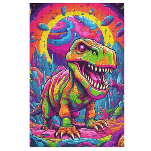 Dinosaurier-Puzzlespiel Aus Holz, 1000 Puzzleteile, Puzzle Für Teenager Und Erwachsene, Kreatives Spielzeug, Puzzles, 78×53cm von AASWDDS