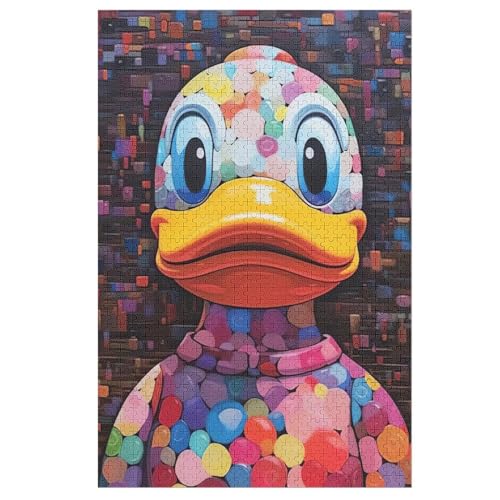 Ente Holzpuzzle 1000 Teile Klassische Puzzles Erwachsene Kinder Puzzle DIY Kit Holzspielzeug Einzigartiges Geschenk 78×53cm von AASWDDS
