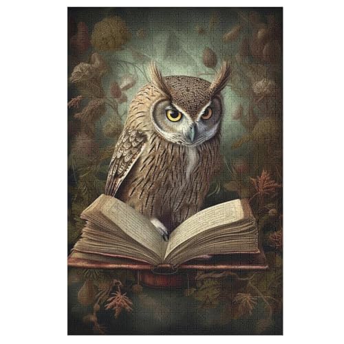 Eule Puzzle Für Erwachsene,1000-teiliges Puzzles, Für Kinder,Holzpuzzle,Lernspielzeug, 78×53cm von AASWDDS