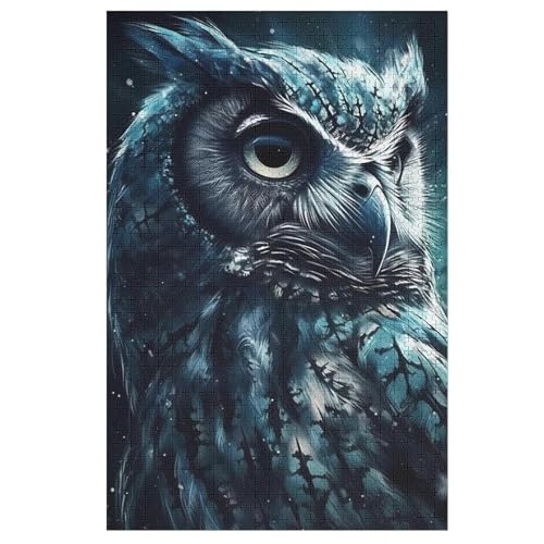 Eule Puzzles 1000 Teile Erwachsener Kniffel Spaß Für Die Ganze Familie, Holzpuzzle Kinder Erwachsene, Impossible Puzzle Schwer 78×53cm von AASWDDS