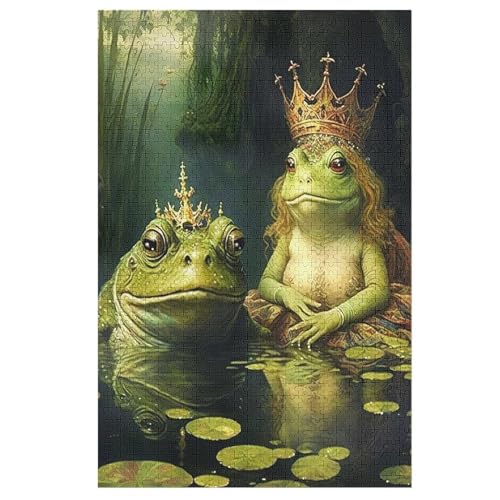 Frosch Holzpuzzle 1000 Teile Klassische Puzzles Erwachsene Kinder Puzzle DIY Kit Holzspielzeug Einzigartiges Geschenk 78×53cm von AASWDDS