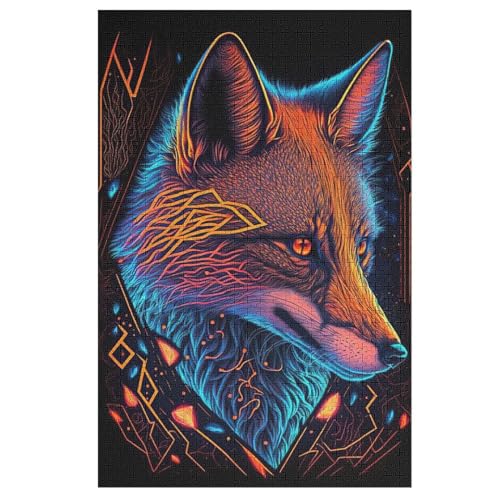 Fuchs Holzpuzzle 1000 Teile Klassische Puzzles Erwachsene Kinder Puzzle DIY Kit Holzspielzeug Einzigartiges Geschenk 78×53cm von AASWDDS