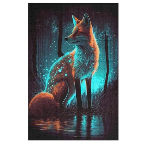 Fuchs Puzzles 1000 Teile Erwachsener Kniffel Spaß Für Die Ganze Familie, Holzpuzzle Kinder Erwachsene, Impossible Puzzle Schwer 78×53cm von AASWDDS
