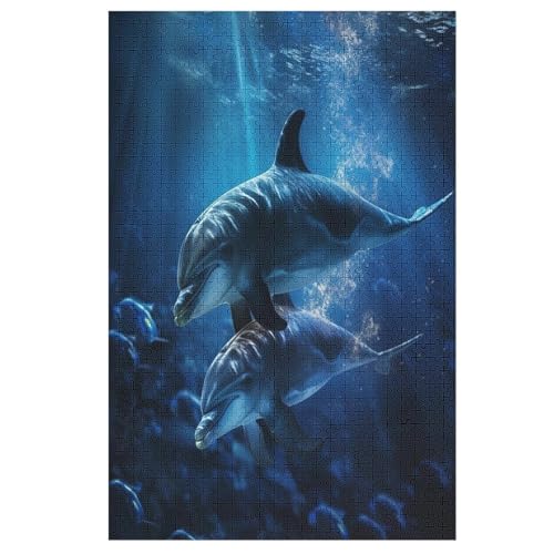 Holzpuzzle 1000 Teile, Delphin Puzzles Erwachsene Und Kinder, Am Besten Für Die Familienspielsammlung 78×53cm Holzpuzzle 1000 Teile, Delphin Puzzles Erwachsene Und Kinder, Am Besten Für Die Familienspielsammlung 78×53cm von AASWDDS