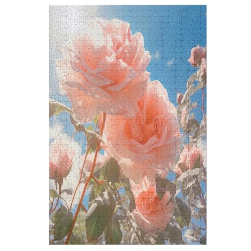 Holzpuzzles 1000 Teile Blume -Puzzle Für Jungen Und Mädchen, Schwierigkeitsgrad, Lernspiele, Familienspielzeug 78×53cm von AASWDDS