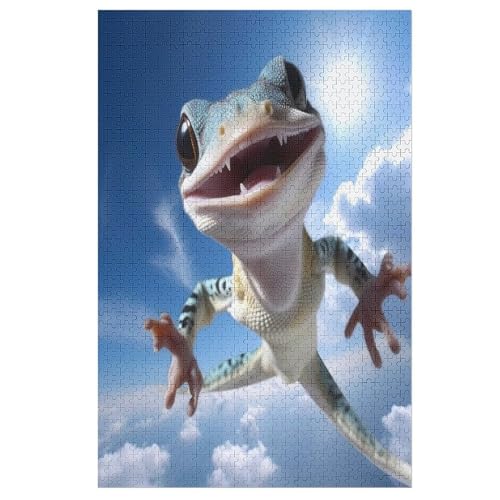Holzpuzzles 1000 Teile Chamäleon -Puzzle Für Jungen Und Mädchen, Schwierigkeitsgrad, Lernspiele, Familienspielzeug 78×53cm von AASWDDS