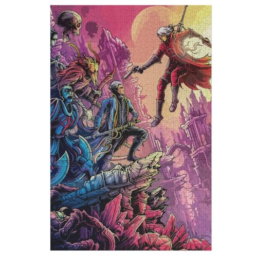 Holzpuzzles 1000 Teile Dante -Puzzle Für Jungen Und Mädchen, Schwierigkeitsgrad, Lernspiele, Familienspielzeug 78×53cm von AASWDDS