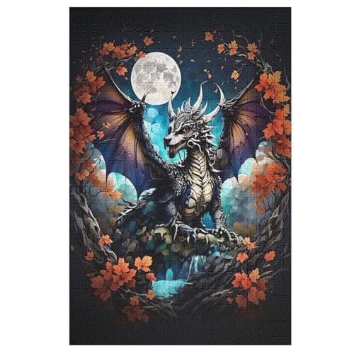 Holzpuzzles 1000 Teile Drache -Puzzle Für Jungen Und Mädchen, Schwierigkeitsgrad, Lernspiele, Familienspielzeug 78×53cm Holzpuzzles 1000 Teile Drache -Puzzle Für Jungen Und Mädchen, Schwierigkeitsgrad, Lernspiele, Familienspielzeug 78×53cm von AASWDDS
