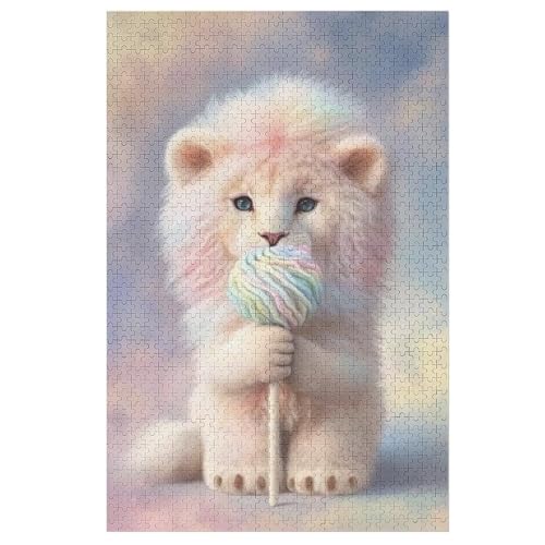 Holzpuzzles 1000 Teile Löwe -Puzzle Für Jungen Und Mädchen, Schwierigkeitsgrad, Lernspiele, Familienspielzeug 78×53cm von AASWDDS