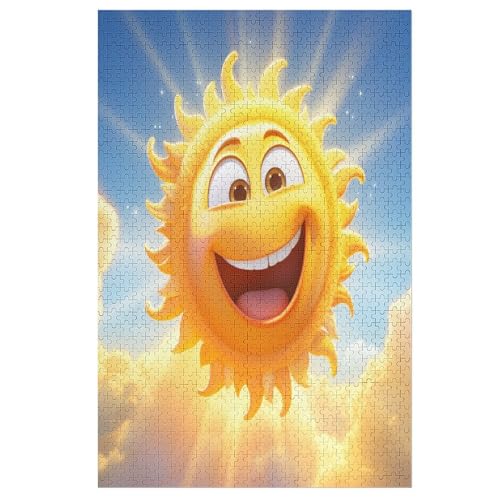 Holzpuzzles 1000 Teile Sonne -Puzzle Für Jungen Und Mädchen, Schwierigkeitsgrad, Lernspiele, Familienspielzeug 78×53cm von AASWDDS