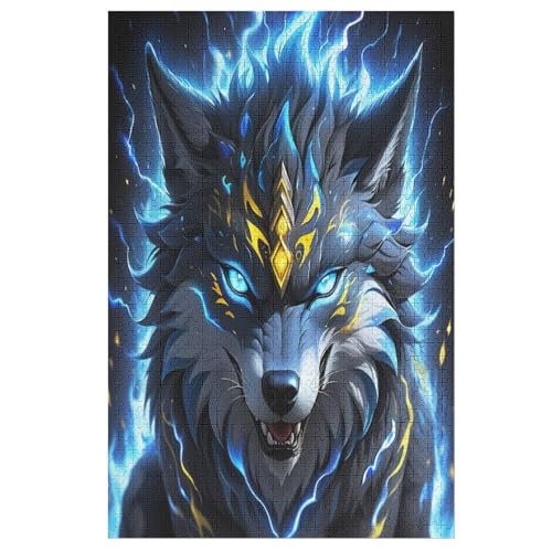 Holzpuzzles 1000 Teile Wolf -Puzzle Für Jungen Und Mädchen, Schwierigkeitsgrad, Lernspiele, Familienspielzeug 78×53cm von AASWDDS
