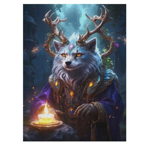 Holzpuzzles 500 Teile Feuerzauberer -Puzzle Für Jungen Und Mädchen, Schwierigkeitsgrad, Lernspiele, Familienspielzeug 55×41cm von AASWDDS