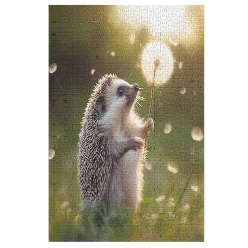 Igel Puzzles 1000 Teile Erwachsener Kniffel Spaß Für Die Ganze Familie, Holzpuzzle Kinder Erwachsene, Impossible Puzzle Schwer 78×53cm von AASWDDS