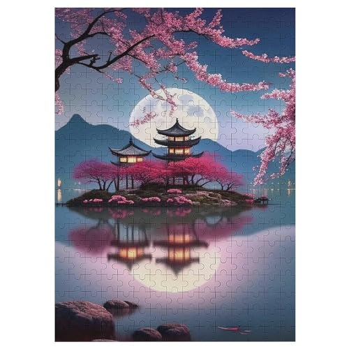 Japan Style 300 Teile Puzzle Für Erwachsene, Herausforderung Puzzles - Verringerter Druck Schwieriges Holzpuzzle Für Kinder 12+ 42×30cm von AASWDDS