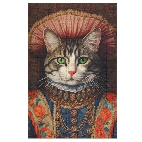 Katze Holzpuzzle 1000 Teile Klassische Puzzles Erwachsene Kinder Puzzle DIY Kit Holzspielzeug Einzigartiges Geschenk 78×53cm von AASWDDS