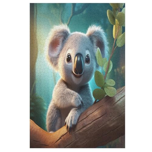 Koala -Puzzle, 1000 Teile,Holzpuzzle Für Erwachsene Kinder, Lustiges Spielzeug, Denkspiel, Bildungsspiel, 78×53cm von AASWDDS