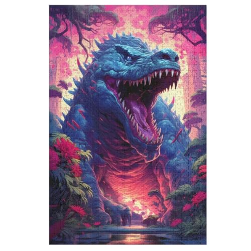 Krokodil Puzzles 1000 Teile Erwachsener Kniffel Spaß Für Die Ganze Familie, Holzpuzzle Kinder Erwachsene, Impossible Puzzle Schwer 78×53cm von AASWDDS