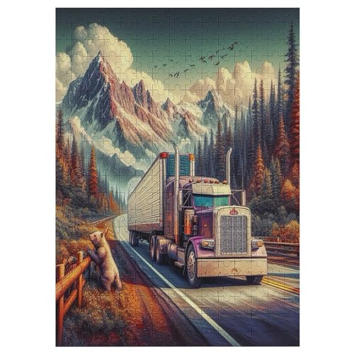 LKW 300 Teile Puzzles Für Erwachsene, Impossible Puzzle, Geschicklichkeitsspiel Für Die Ganze Familie, Kinder Holzpuzzle 42×30cm von AASWDDS
